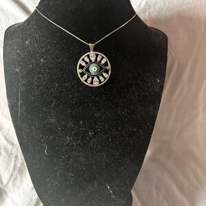 Silver Evil Eye Pendant Necklace